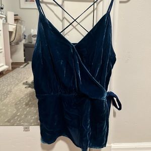 Express blue velvet tank top
